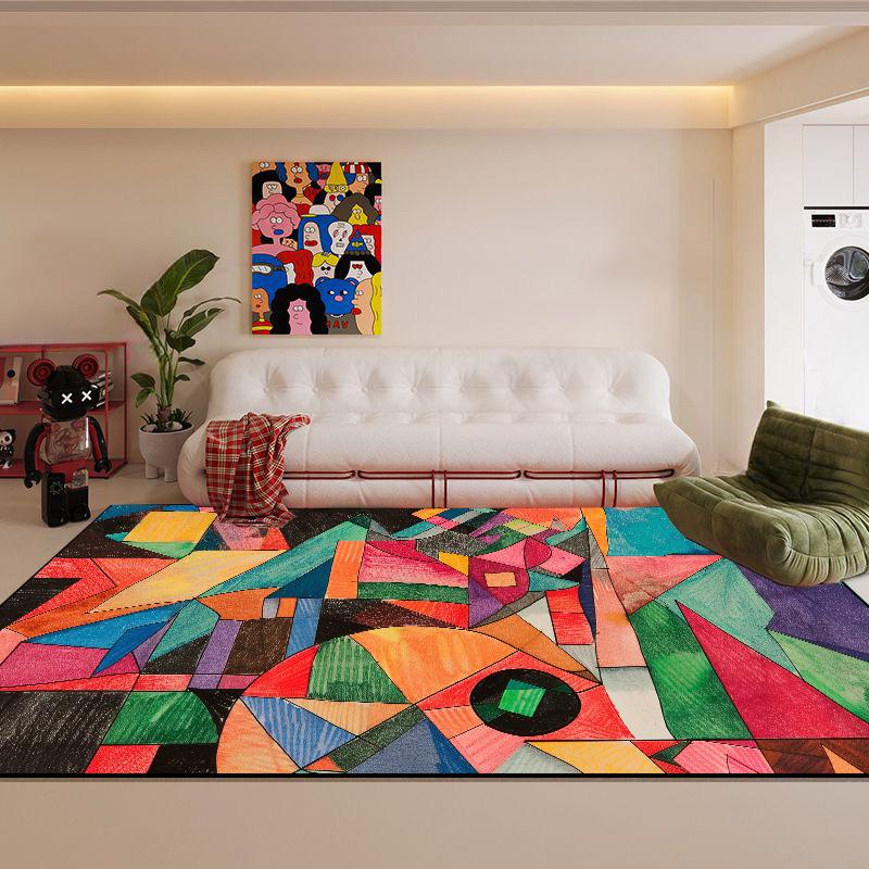 Nordic Abstract Living Room Carpet Modern Geometric Bedroom Large Area Rugs Washable Home Lounge Carpets Anti-slip Bathroom Mat