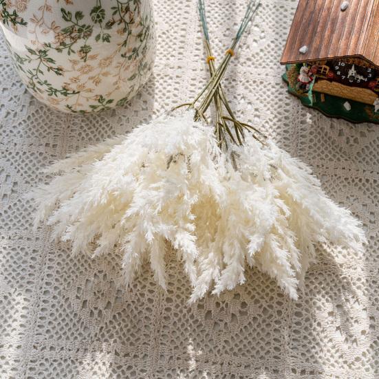 6 Pcs Snowy Branches Artificial Tree Picks Frosted Fake Plants Stems for Crafts Wreaths Winter Home Kitchen Table Decor