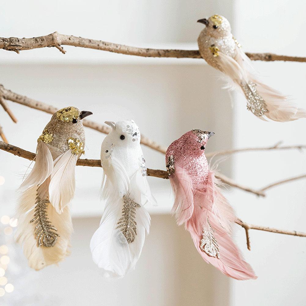 Hummingbird Artificial Birds Fake Foam Animal Simulation Feather Birds Model Artificial Pigeon Bird Shape Christmas Tree Pendant