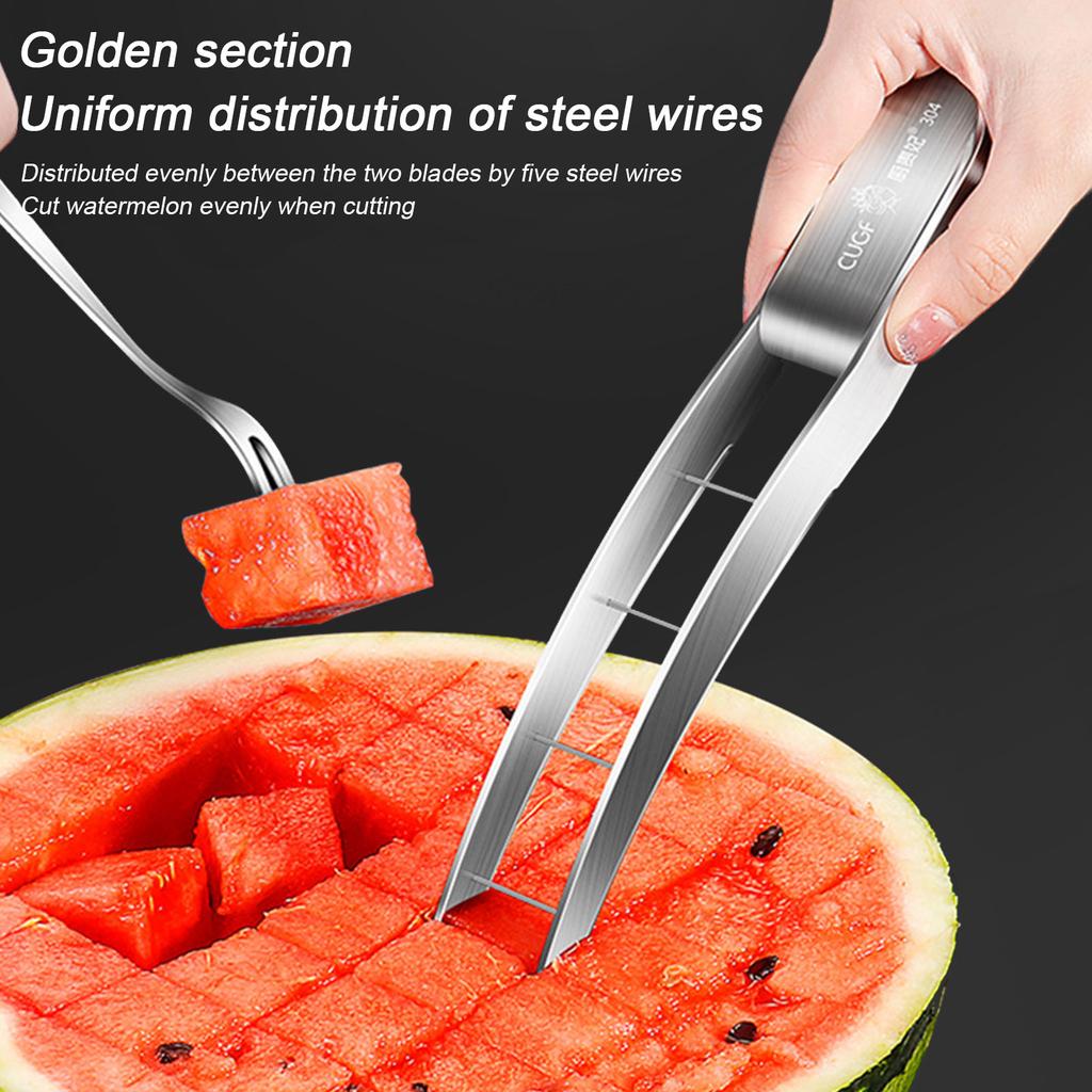 Watermelon Cutter, Melon Cutter Made Of Stainless Steel, Ergonomic Watermelon Block Cutter, Quick Safe Watermelon Cutting