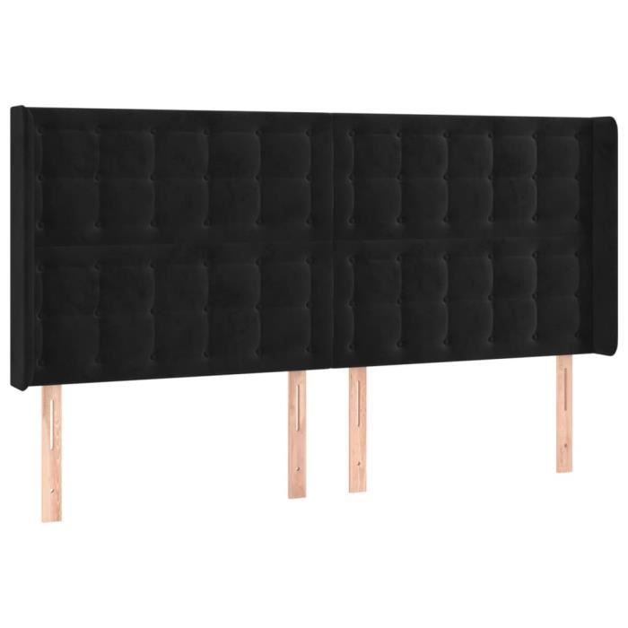 VidaXL Headboard with Wings Black 183x16x118-128 Cm Velvet3120076