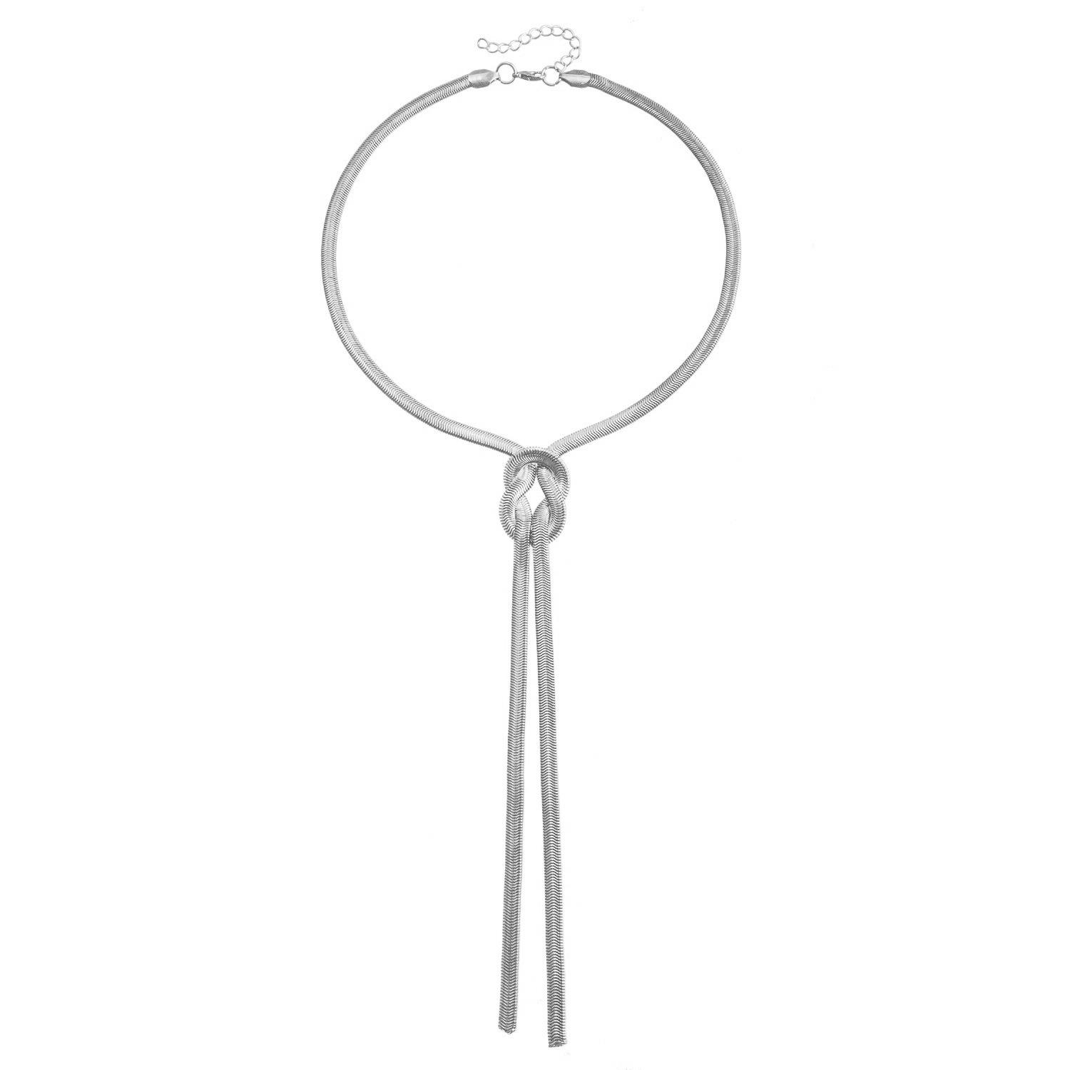 

Аксессуары, простые металлические геометрические изделия Y-образной формы, персонализированное колье-цепочка из змеиной кости с узлом и бахромой для женщин