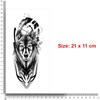 S.A.V.I Temporary Tattoo Stickers, Black Wolf Green Eyes Pattern For Men, Women, Tattoo For Hand Arm, Size 21x11cm - 1Pc.