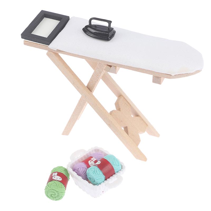 1:12 Dollhouse Miniature Furniture Ironing Board Scene Set Doll House Home Decor