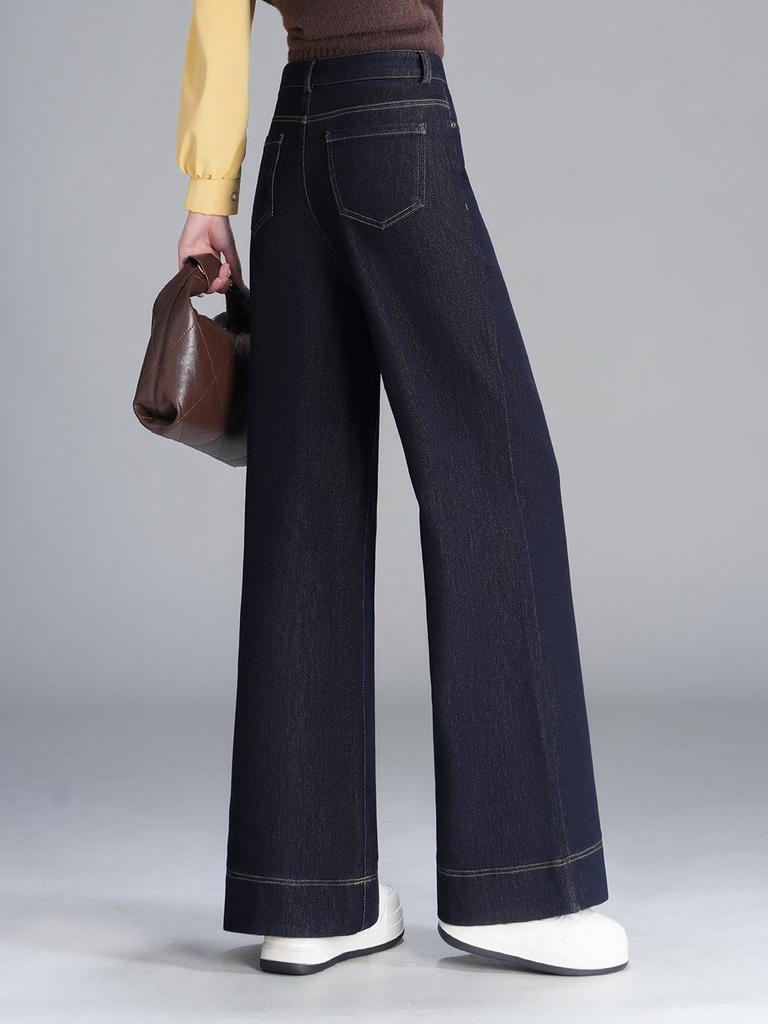 Women's High Waist Wide Leg Jeans - 2026 Spring/Winter Versatile Slimming Straight Leg Pants