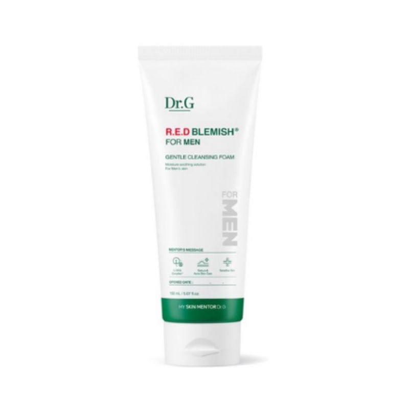 Dr.G Red Blemish For Men Gentle Cleansing Foam Soothing Facial Cleanser for Sensitive Skin 150ml