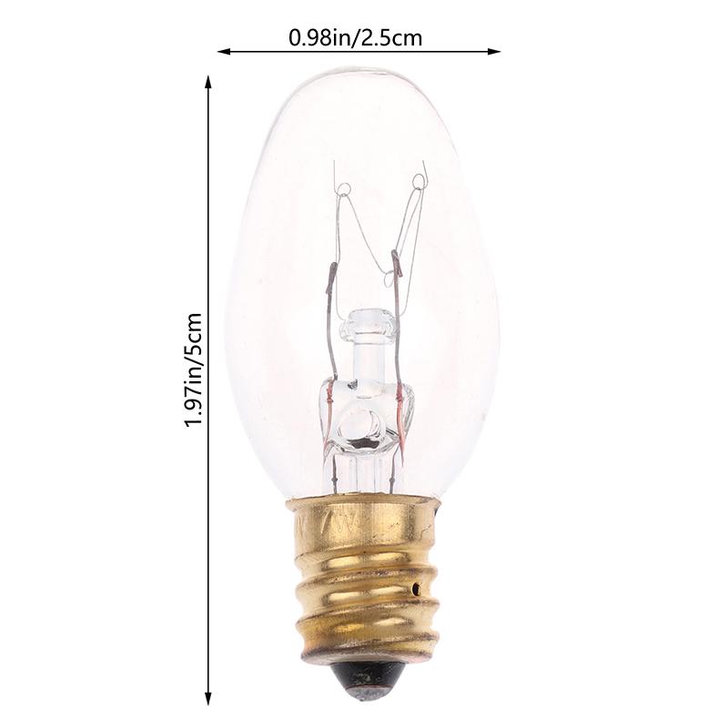 10Pcs E12 120V 7W Transparent Warm Yellow Color Tungsten Lamp Light Bulb For Decoration Salt Rangehood Refrigerator Lamp