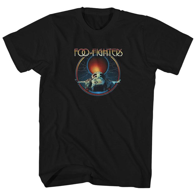 Fit The American Veteran Rock Band Foo Fighters Released A Flaming Fighter Jet Punkstyle Mens Tshirt in 1994