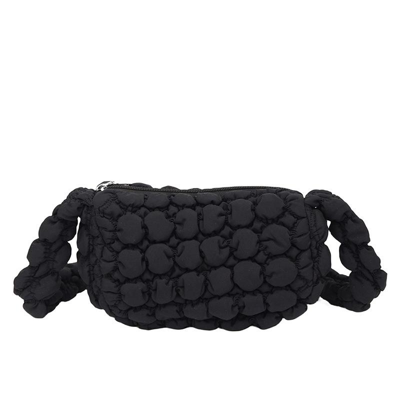 

2025 Универсальная модная плиссированная сумка-облако - Большая, легкая сумка кроссбоди и на плечо One Size чёрный