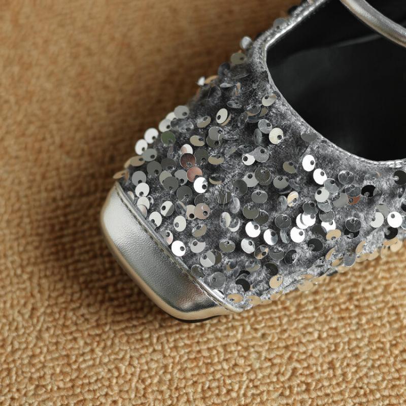 New Summer Size Bag Head Slippers Casual Sequins Set Feet One Pedal Cool Slippers Soft Bottom Flat Bottom Slippers Women