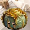 Fußmatte rutschfest Kristall Samt Teppich 3D Chinakohl Form Wohnzimmer Schlafzimmer Plüsch Bodenmatte Heimdekoration