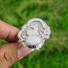 925 Silver Natural Rainbow Moonstone Solitaire Elegant Daughter New Ring Jewelry