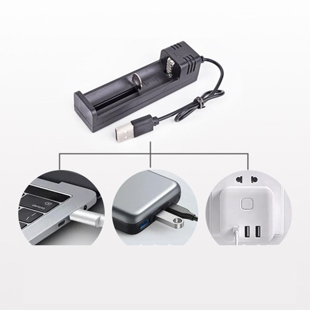 1 Slot for 18650 Battery Charger Support Short Circuit Protection LED Indicator Battery Charging Holder Rechargeable