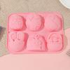 4Pcs Easter Chocolate Mold Bunny Shape Cake Mold Baking Non-Stick Silicone 6 Grids Chocolates Candies Cupcakes