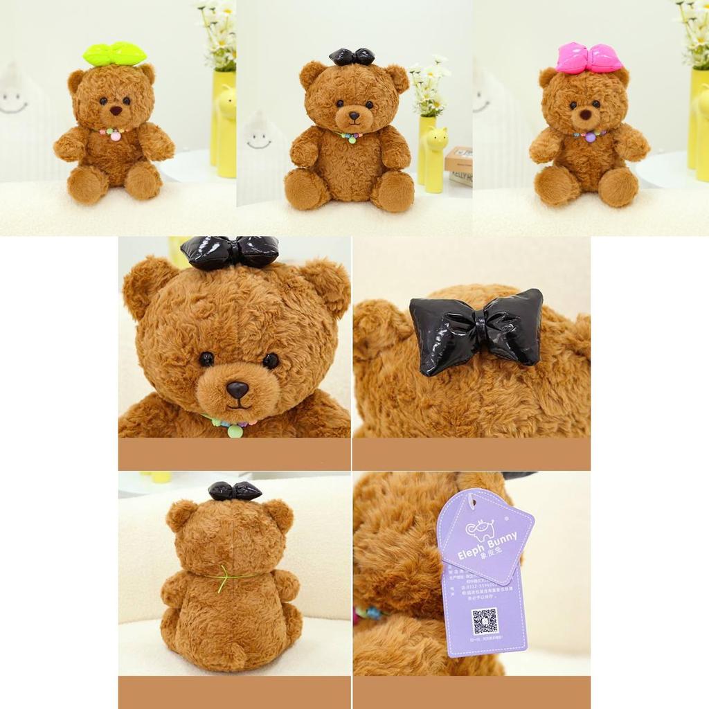 Adorable Pink Bowtie Dudu Bear Plush Toy Gift For Girls Soft Cute Teddy Bear
