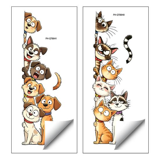 Durable Outdoor Window Decals Cute Cartoon Cats/Dogs Wall Stickers, Waterproof PVC Decals, Peel And Bathroom Glass Stickers Stick