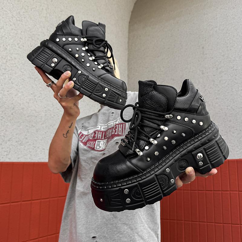 

2025 новые черные туфли для папы туфли на платформе ботинки в стиле хэви-метал готика панк 561205-J 39 чёрный
