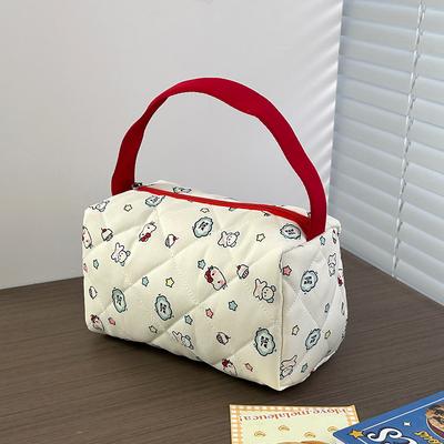 Portable Makeup Bag Cosmetics Organizer Bag with Handle Cute Handbag Fashion Toiletry Bag Travel Make Up Storage Bag Zipper