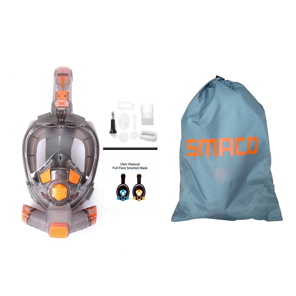 SMACO Snorkel Full Face Wide View Swimming Underwater Mask Foldable Anti Fog Scuba Diving Mask For Adult Youth Swimming Snorkel 6