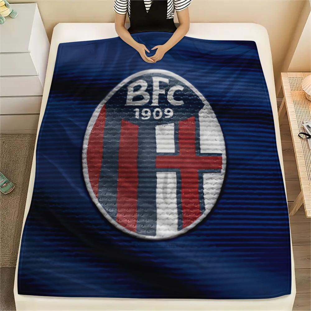 Coperta in Flanella con Motivo Bologna FC 1909, Alta Qualità, Confortevole per Tutte le Stagioni, Decorazione per la Casa, Calore e Comfort, Perfetta per Regali.