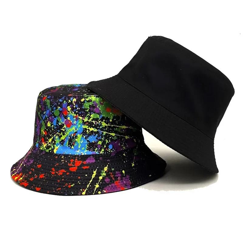 Spring and Summer Polyester Print Bucket Hat Fisherman Hat Outdoor Travel Sun Cap for Men and Women 150