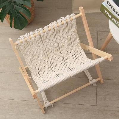 Bohemian Stil Baumwollseil Geflochten Lagerung Faltbares Regal Kreatives Schreibtisch-Bodenregal Nachttisch Lagerungs-Organizer