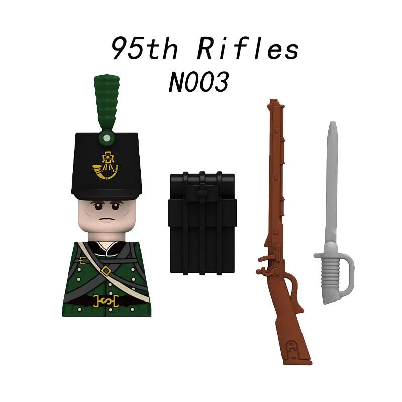 Medieval Napoleonic War Soldiers Figures Military MOC Building Block Knights British French Fusilier Rifles Weapon Kids Toy