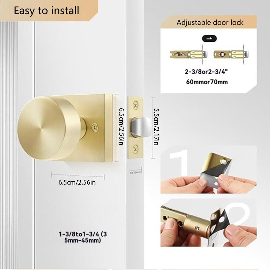 Gold Interior Door Knobs Heavy Duty Square Designs Door Knob Modern Door Knobs Upgrades for Bedroom & Bathroom Privacy