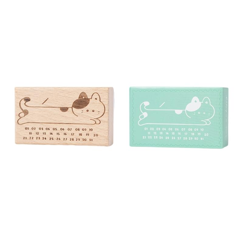 Wood Craft Stamp Vintage Scrapbooking Stamp Kitten Themed Stamp for Card Making Scrapbooking Journal Planner Photo Album