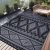 Olanly Outdoor Plastic Straw Rug Waterproof Indoor Outdoor Carpet Machine Washable Fashion Carpet For Patio Camp Picnic Backyard