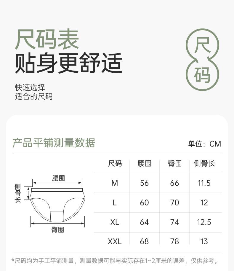 Fentengkan 10A Antibacterial 4-piece set sweet mid waist pure cotton crotch triangle women's underwear for girls