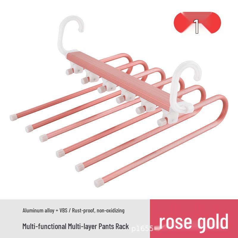 Liquidação de Fim de Ano: Cabide Dobrável Multi-Funcional de Aço Inoxidável com Múltiplas Camadas para Calças em Guarda-Roupas.