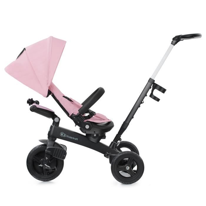 Tricycle 5 en 1 KINDERKRAFT TWIPPER - Rose - Pour enfant de 9 mois et plus