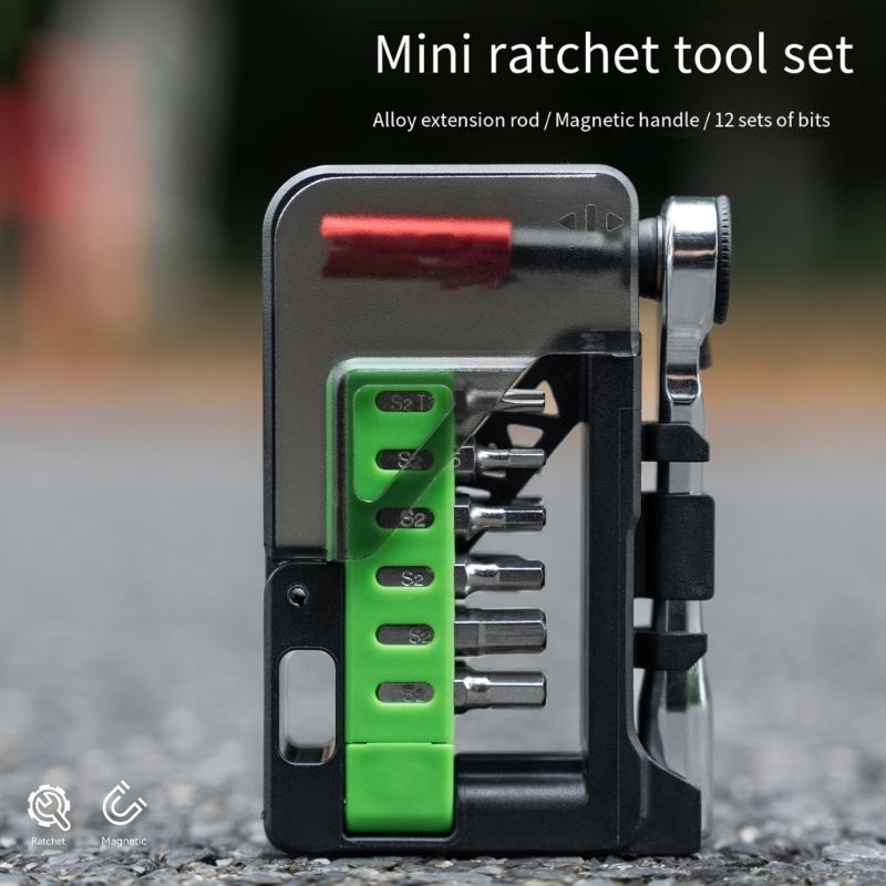 Portable Compact Cycling Multitool Small Ratchet Wrench Road Bike Tire Maintenance Tool Cycling Accessories Enduring