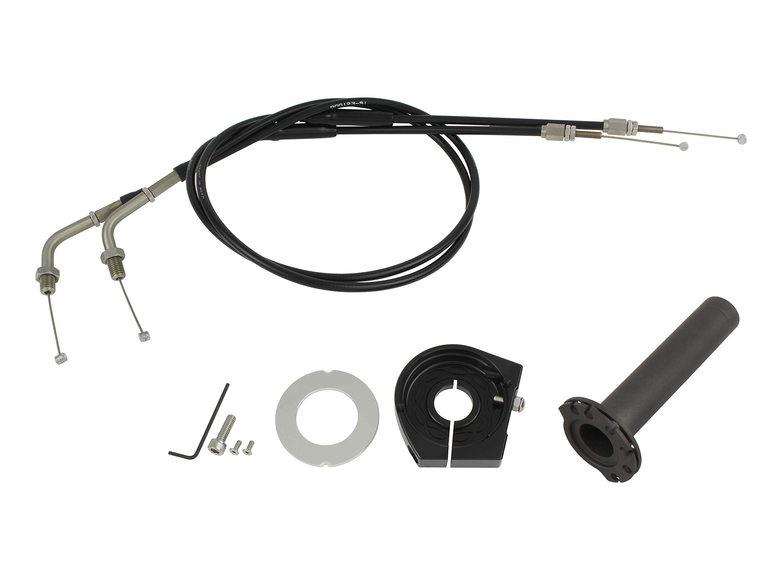 POSH FAITH Motorcycle Parts Slim Line High Throttle - Kit, Black, Adjustable, 091567-K1