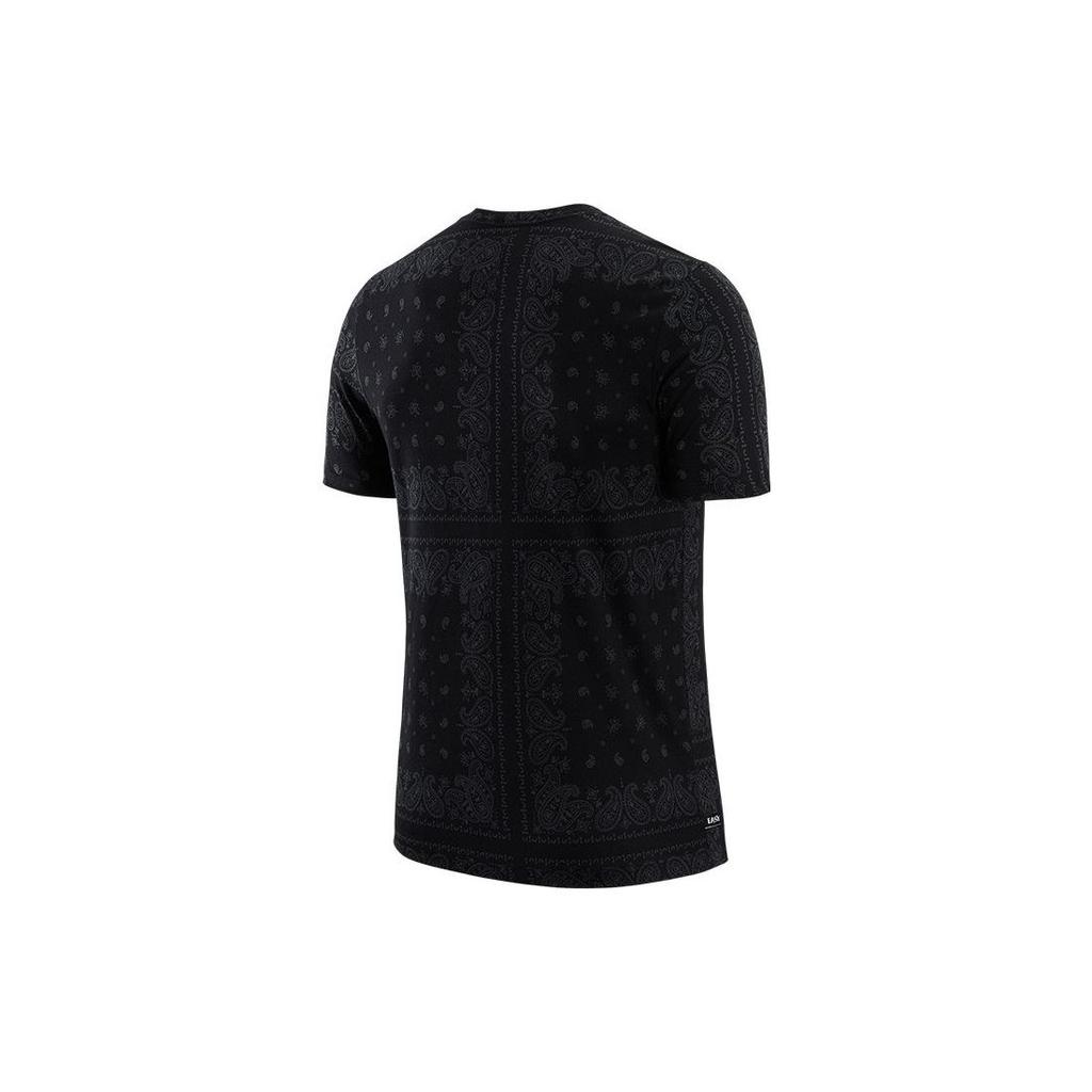 Men's Nike Logo Cashew Printing Sports Round Neck Pullover Short Sleeve Black T-Shirt DR7659-010