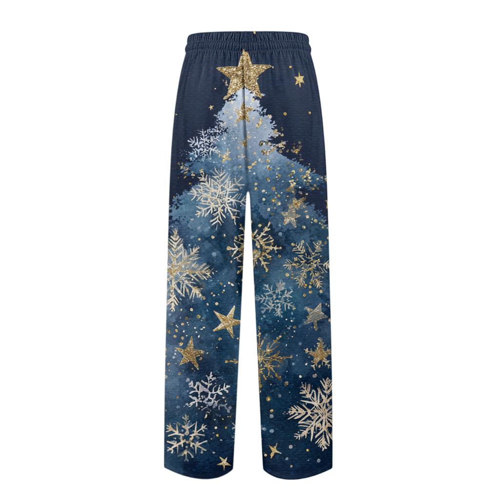 Men's Knitted Fashion Print Pocket Casual Pants Pajama Pants