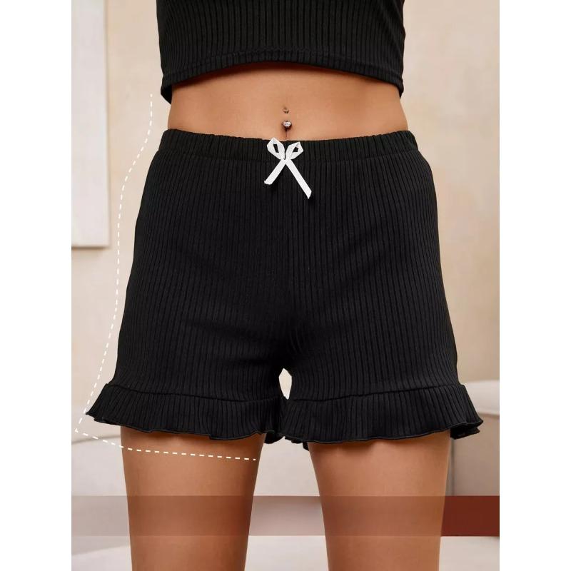 Summer Women's Pajamas Set Lace Button Patchwork Top Ruffles Shorts Sleepwear 2 Piece Set for Women Sexy Cami Slim Pyjamas Suit