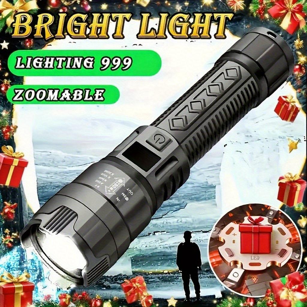 Ultrakraftig Oppladbar LED-Lommelykt med Justerbar Brennvidde og Lett Design, egnet for Utendørs Camping, fiske, fotturer, utforskning