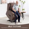 Power Lift Recliner Chair with Vibration Massage, Lift Chair for Elderly with Footrest, Remote, Side Pocket, Dark Brown