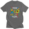 Im A Proud Autism Mom Awareness T Shirts 100 Cotton Tee Tops Streetwear Round Neck Tshirt Fashion ShortSleeve Clothes