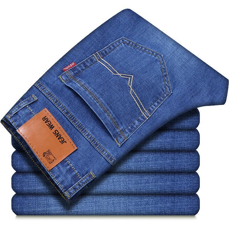 Pánské podzimní elastické džíny s rovnými nohavicemi: Neformální, Všestranné a Pohodlné pro Práci nebo Volný čas