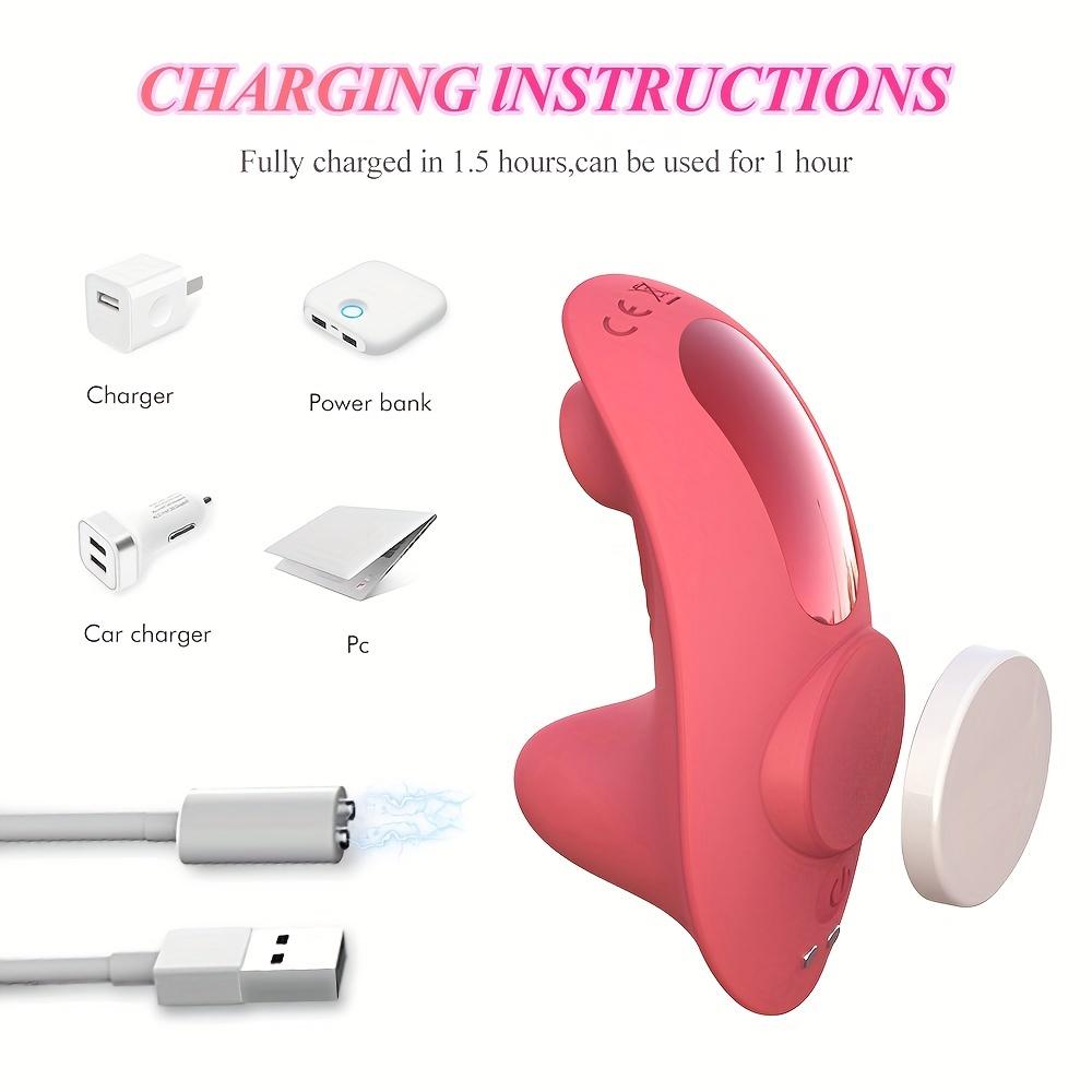 1pc Wearable Panty Sucking Vibrator With Strong Magnetic Clip, Remote Control Butterfly Clitoral Vibrator