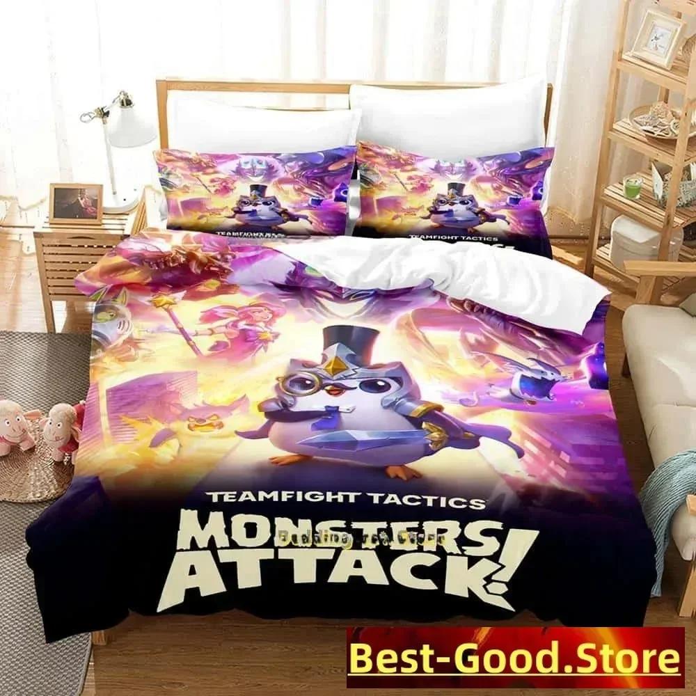 3D Game Teamfight Tactics Bedding Set Single Twin Full Queen King Size Bed Set Adult Kid Bedroom Duvetcover Sets Home Textiles