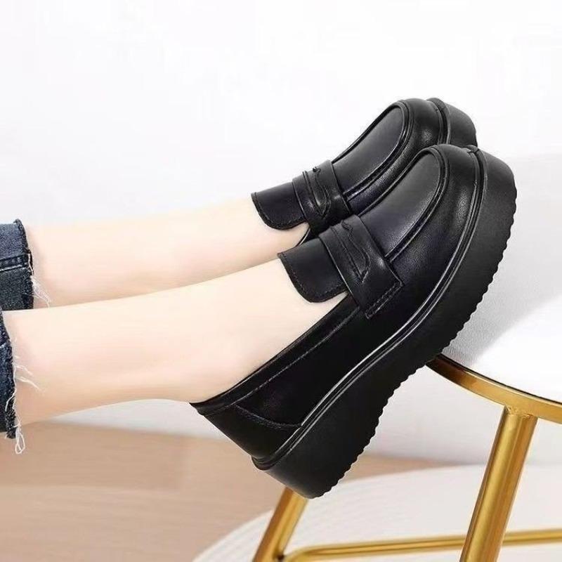 Women's casual shoes autumn new British leather shoes women's soft leather soft sole versatile flat sole single shoes women