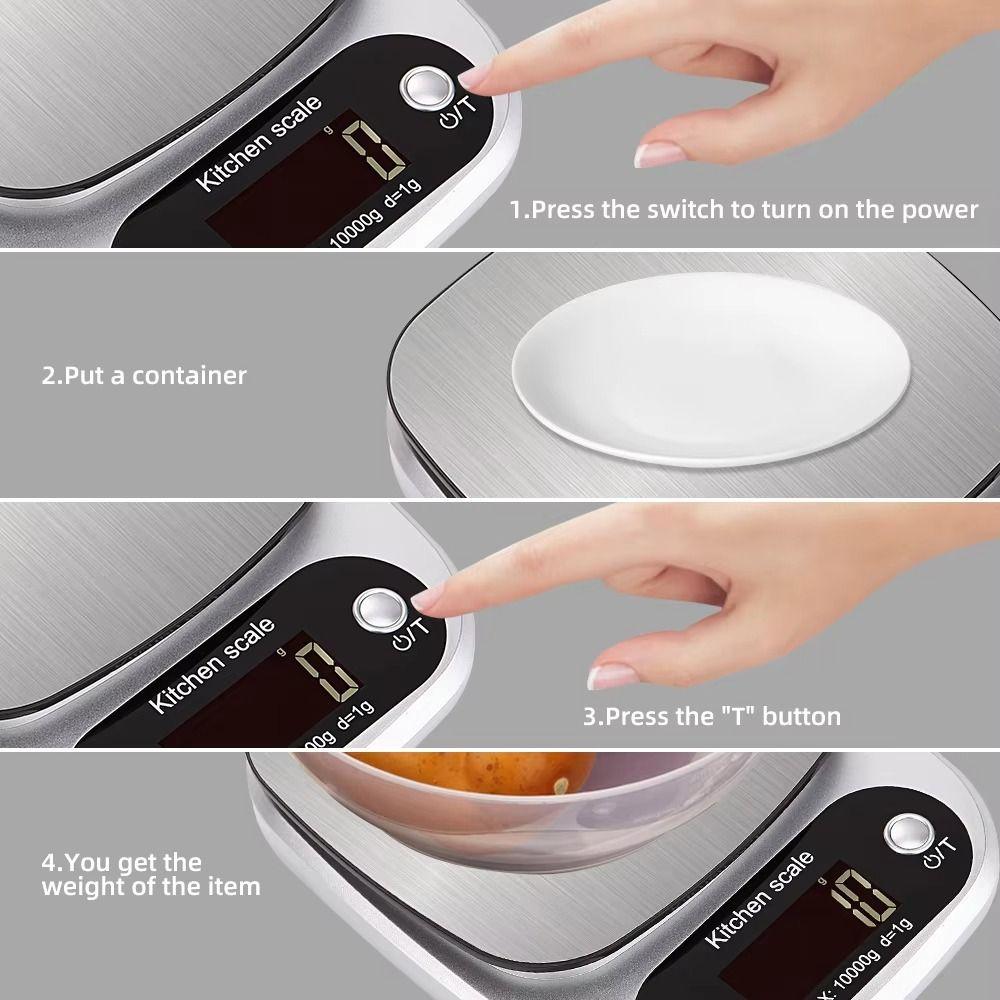 0.1g/1g Kitchen Scale 10/5Kg Digital Food Baking Scale Electronic Scale Cooking Tools