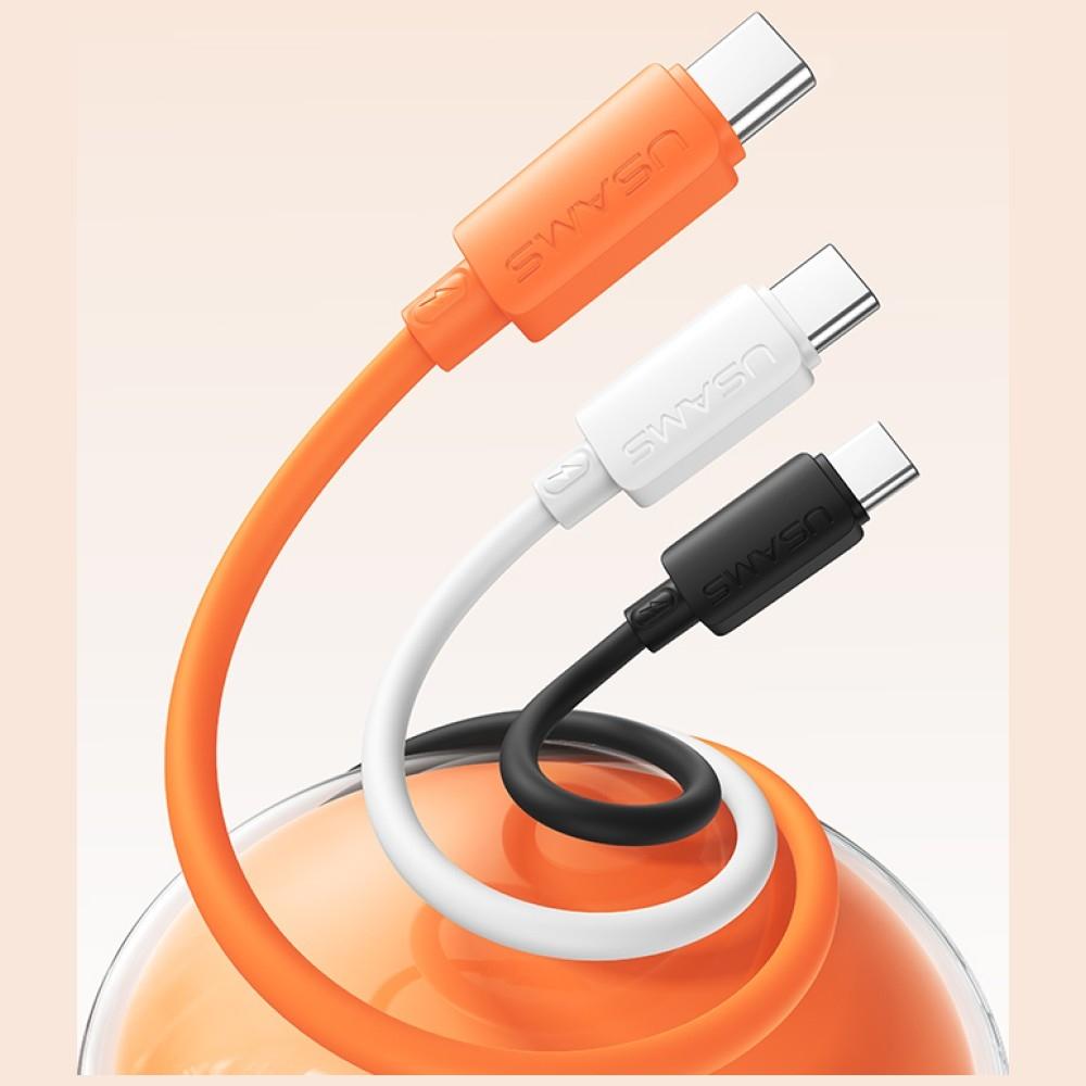 USAMS U98 60W 3A Silicone Fast Charging USB-C to USB-C Cable White