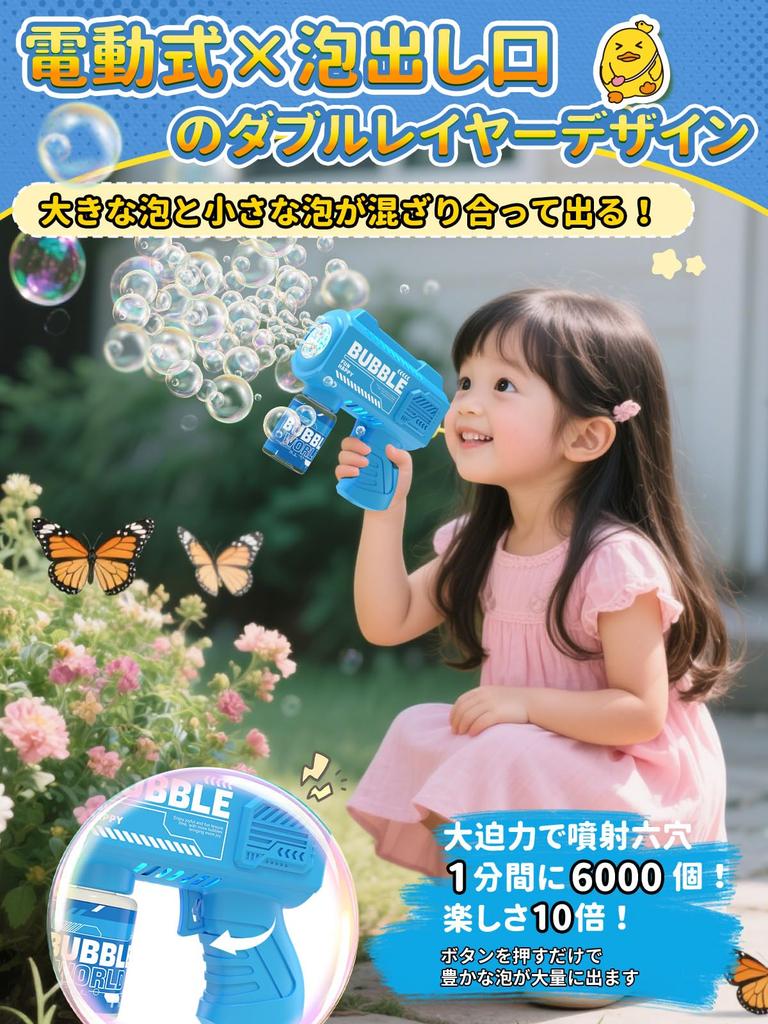 Zaahir Electric Bubble Gun, 6000 Bubble per Minute, 360° Leak-Proof, Cute Duck Design, Automatic, Long-Range Shooting, Lightweight, LED Light, Kids