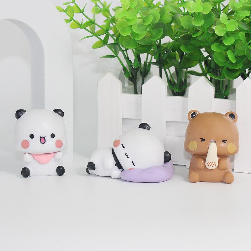 Cute Bubu Dudu Panda Bear Figure Toy Collectible Anime Accessories Kawaii Bear Doll Ornament Home Decor Birthday Christmas Gift