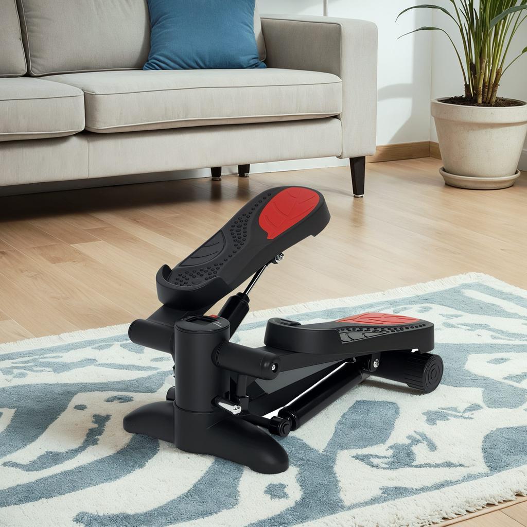 Mini Stepper, Compact Stepper Machine for Workouts, Fitness Stepper with LCD Monitor and Non-Slip Pedals, Black